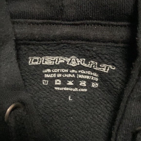 LIKE NEW TRENDY DESIGN Y2K BLACK HOODIE MENS SIZE LARGE - Picture 2 of 3